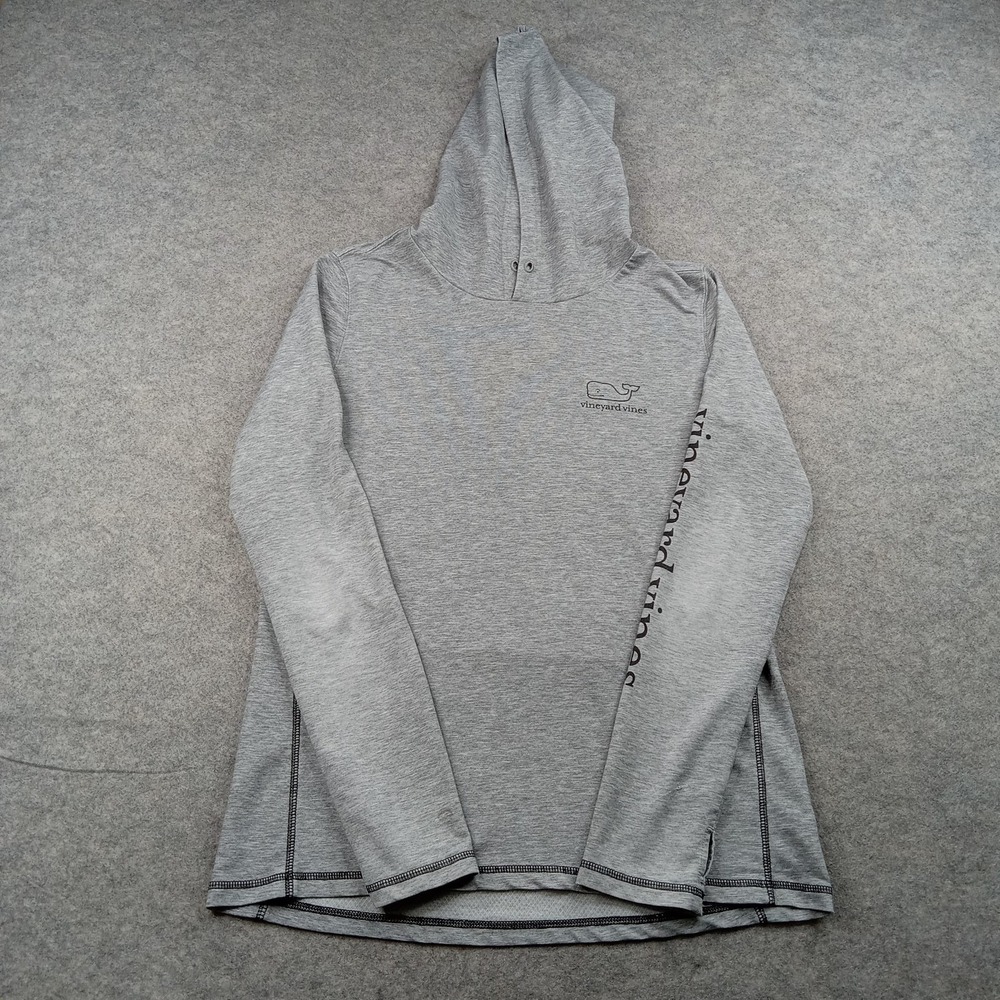 Vineyard Vines Hoodie Mens Medium Gray Performance‎ Lightweight Pullover Logo